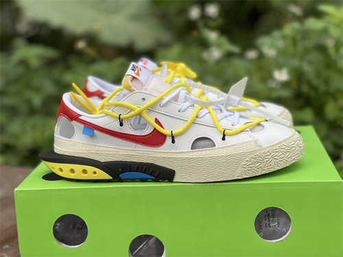 Ultimate version_ Nike _ O W Alliance_ Blazers low_ white and red color match-f11c5813